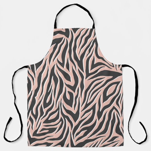 Seamless black outline zebra pattern. Stylish wild Schürze (Vorderseite)
