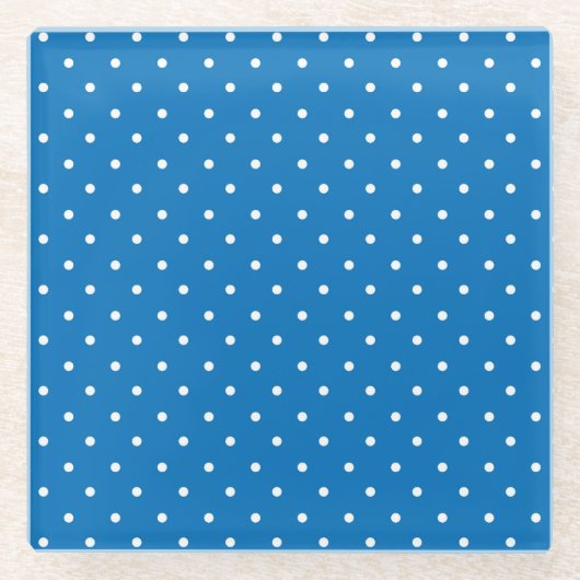 Seamless blue background polka dot pattern  glasuntersetzer (Vorderseite)