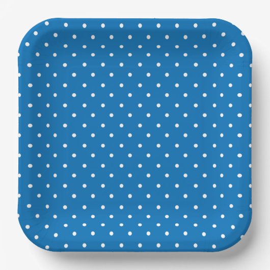 Seamless blue background polka dot pattern  pappteller (Vorderseite)