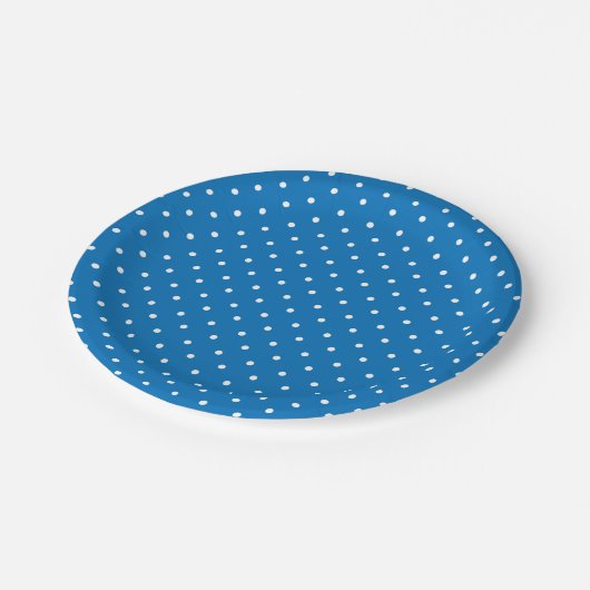 Seamless blue background polka dot pattern  pappteller (Schrägansicht)