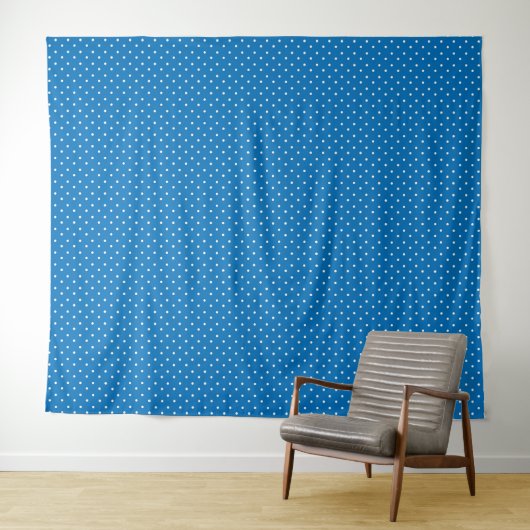 Seamless blue background polka dot pattern  wandteppich (Beispiel (Horizontal))