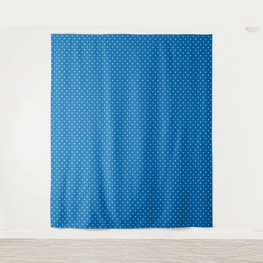 Seamless blue background polka dot pattern  wandteppich (Vorderseite)