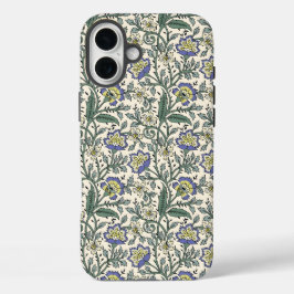 Seamless blue, yellow, and white floral pattern  iPhone 16 plus hülle
