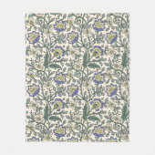Seamless blue, yellow, and white floral pattern  fleecedecke (Vorderseite)
