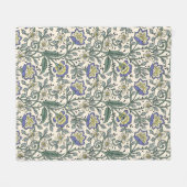Seamless blue, yellow, and white floral pattern  fleecedecke (Vorderseite (Horizontal))