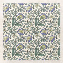 Seamless blue, yellow, and white floral pattern  glasuntersetzer