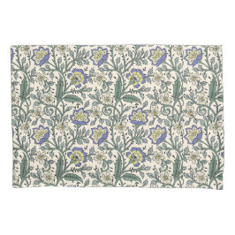 Seamless blue, yellow, and white floral pattern  kissenbezug