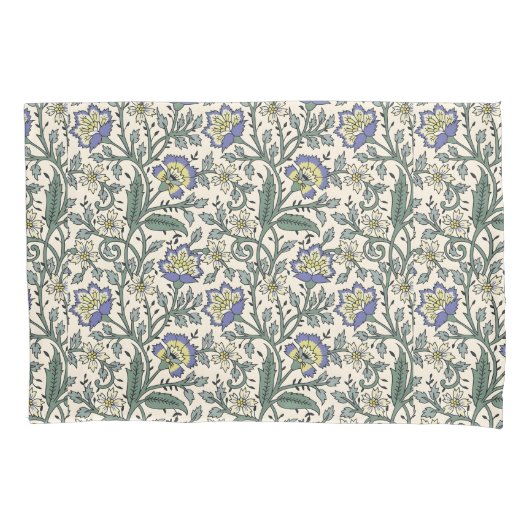 Seamless blue, yellow, and white floral pattern  kissenbezug (Vorderseite-Links)