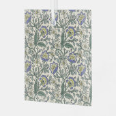 Seamless blue, yellow, and white floral pattern  ornament aus glas (Vorderseite links)