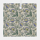 Seamless blue, yellow, and white floral pattern  ornament aus glas (Rückseite)