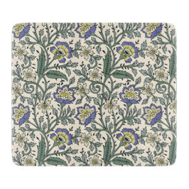 Seamless blue, yellow, and white floral pattern  schneidebrett