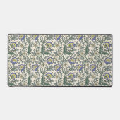 Seamless blue, yellow, and white floral pattern  schreibtischunterlage (Vorderseite)