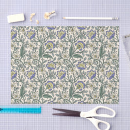 Seamless blue, yellow, and white floral pattern  seidenpapier