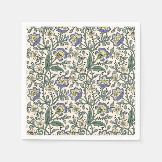 Seamless blue, yellow, and white floral pattern  serviette (Vorderseite)