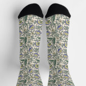 Seamless blue, yellow, and white floral pattern  socken (Oben)