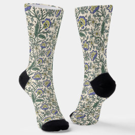 Seamless blue, yellow, and white floral pattern  socken