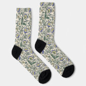 Seamless blue, yellow, and white floral pattern  socken (Rechts)