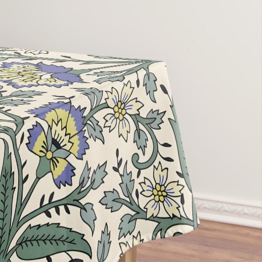 Seamless blue, yellow, and white floral pattern  tischdecke (Beispiel)