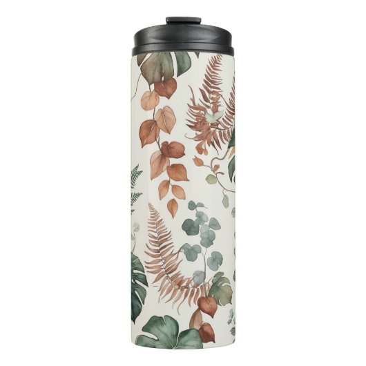 Seamless boho botanical pattern Flowers Thermosbecher (Vorderseite)