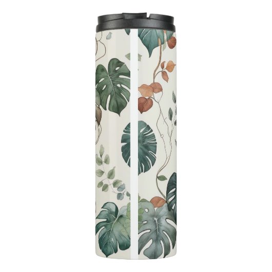 Seamless boho botanical pattern Flowers  Thermosbecher (Rückseite)