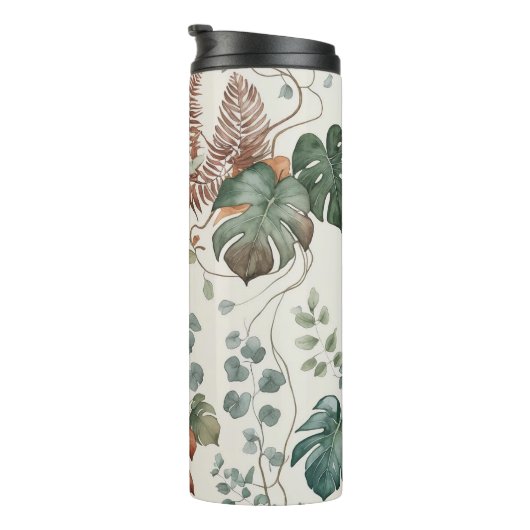 Seamless boho botanical pattern Flowers  Thermosbecher (Nach rechts gedreht)