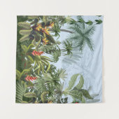 Seamless border with jungle trees and flowers. Vin Wandteppich (Vorderseite (Horizontal))