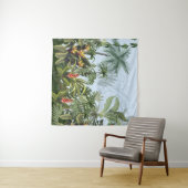 Seamless border with jungle trees and flowers. Vin Wandteppich (Beispiel (Horizontal))