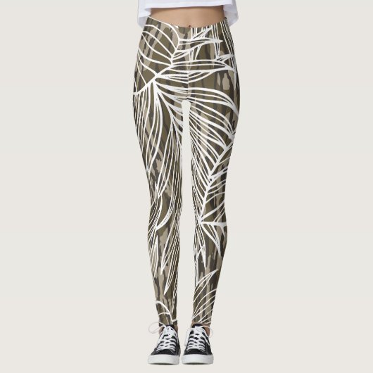 Seamless Botanical Bottom Lands Camo Leggings (Vorderseite)