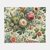 Seamless Botanical Floral Pattern Sherpa Blanket Fleecedecke (Vorderseite (Horizontal))
