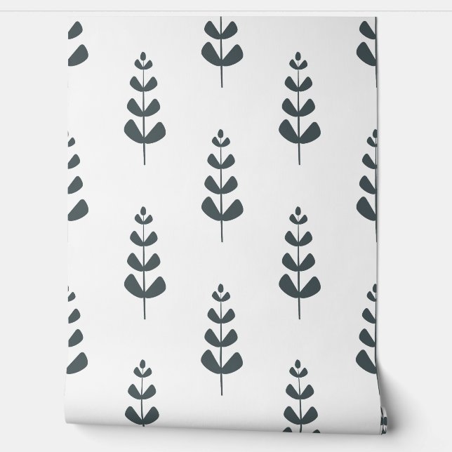 seamless botanical  simple pattern  with plants in tapete (Abrollen)