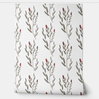 seamless botanical  simple pattern  with plants on tapete