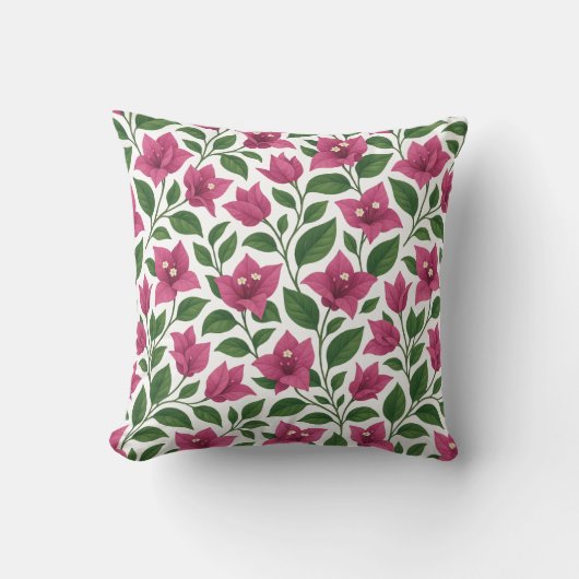 Seamless Bougainvillea Floral Pattern Kissen (Vorderseite)