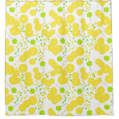 Seamless bright lemon slices candy lollipops sweet duschvorhang (Vorderseite)