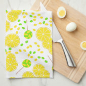 Seamless bright lemon slices candy lollipops sweet geschirrtuch (Viertel Falte)
