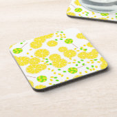 Seamless bright lemon slices candy lollipops sweet getränkeuntersetzer (Linke Seite)