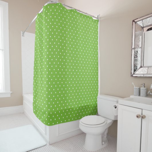Seamless  bright lime polka dot pattern  duschvorhang (Beispiel)