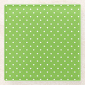 Seamless  bright lime polka dot pattern  glasuntersetzer (Vorderseite)