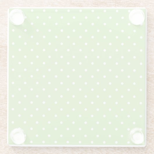 Seamless  bright lime polka dot pattern  glasuntersetzer (Rückseite)