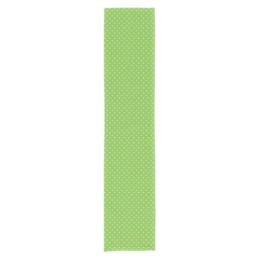 Seamless bright lime polka dot pattern kurzer tischläufer (Vorderseite)