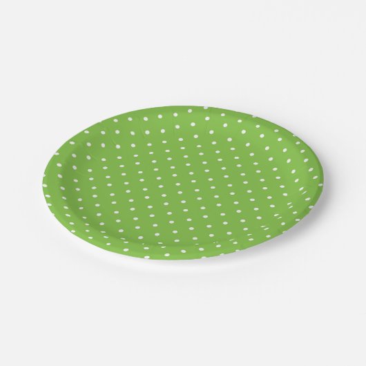 Seamless  bright lime polka dot pattern  pappteller (Schrägansicht)
