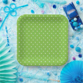 Seamless  bright lime polka dot pattern  pappteller (Party)