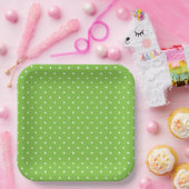 Seamless  bright lime polka dot pattern  pappteller (Party)