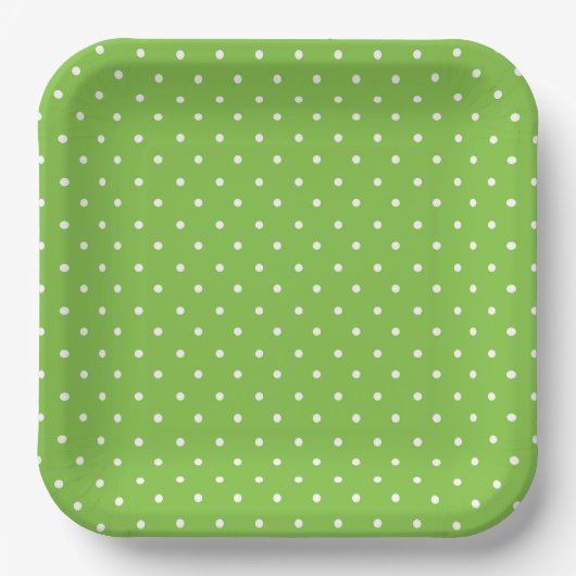 Seamless  bright lime polka dot pattern  pappteller (Vorderseite)
