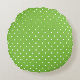 Seamless  bright lime polka dot pattern  rundes kissen