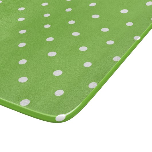 Seamless  bright lime polka dot pattern  schneidebrett (Ecke)