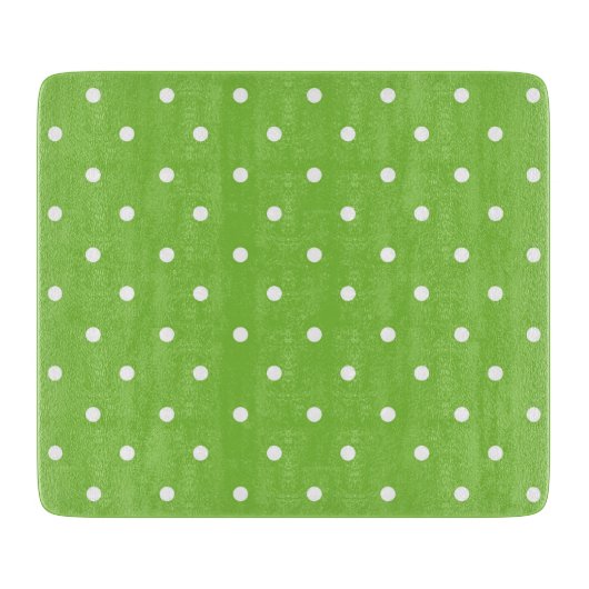 Seamless  bright lime polka dot pattern  schneidebrett (Vorderseite)