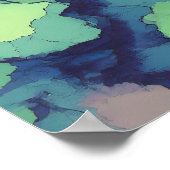 Seamless Bright Mineral Tiling with Metallic Lines Poster (Ecke)