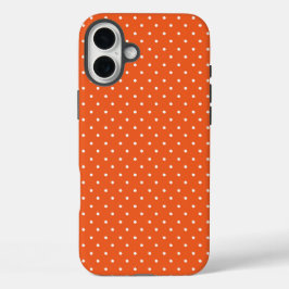 Seamless  bright orange background polka dot iPhone 16 plus hülle