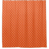 Seamless  bright orange background polka dot duschvorhang (Vorderseite)