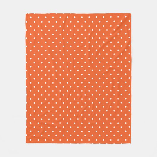 Seamless bright orange background polka dot fleecedecke (Vorderseite)